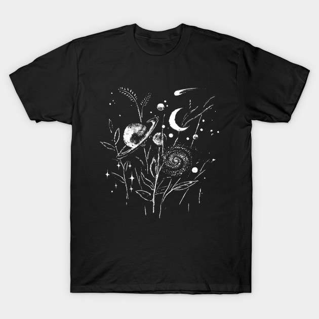 Space Botanical T-Shirt by FoxShiver